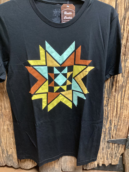 Texas True Colorful Aztec Black T-Shirt