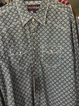 Rock & Roll Cowboy Cream & Blue  Long Sleeve Pearl Snap