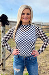 Sterling Kreek Women’s Black Checkered Mesh Shirt