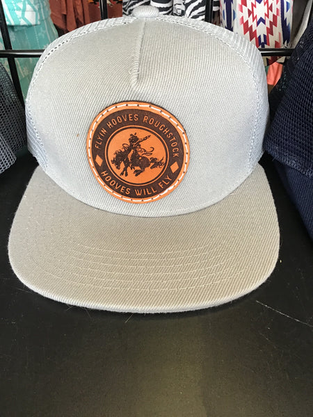 Kids Tan Flyin Hooves Roughstock Leather Patch Cap