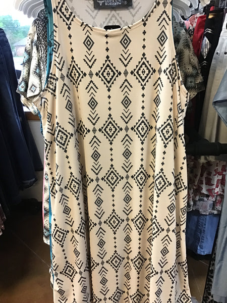 L&B Cream Aztec Dress