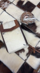 American Darling leather and cowhide crossbody