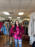 L&B Pink Sequin and Fringe Shacket