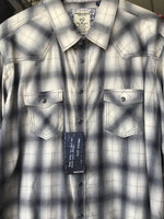 Panhandle Rough Stock Slim Fit Cream Plaid long sleeve Pearl Snap