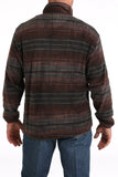 Men’s Cinch Fleece Pullover- Red And Gray