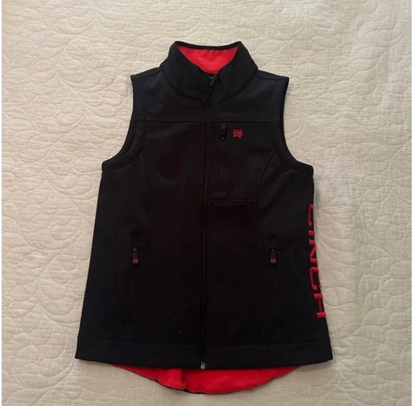 Cinch Mens Concealed Carry Black/Red Bonded Vest