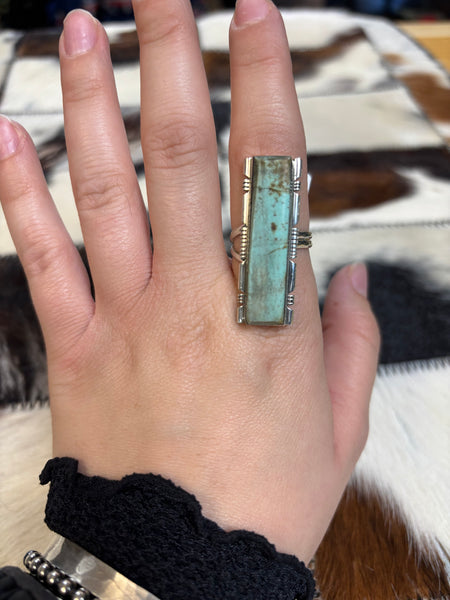 Ring-Rectangle Turquoise-Size 7.5