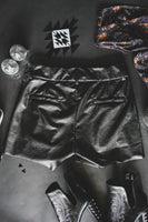 Two Fly Black Leather Shorts