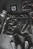 Two Fly Black Leather Shorts