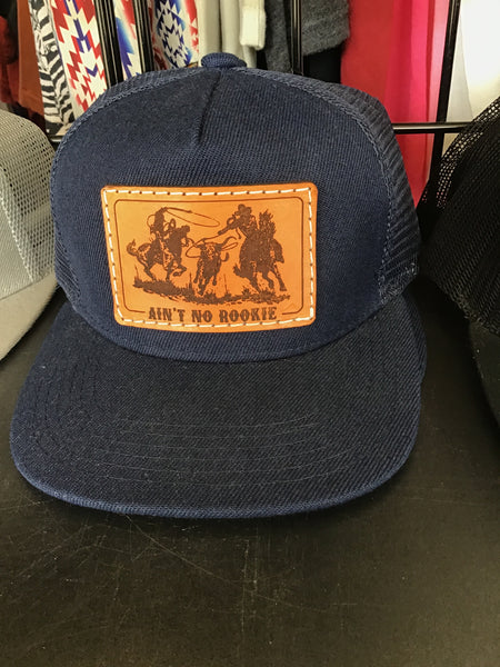 Kids Navy Ain’t No Rookie Leather Patch Cap