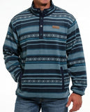 Men’s Cinch Fleece Pullover- blue Aztec