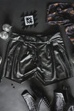 Two Fly Black Leather Shorts