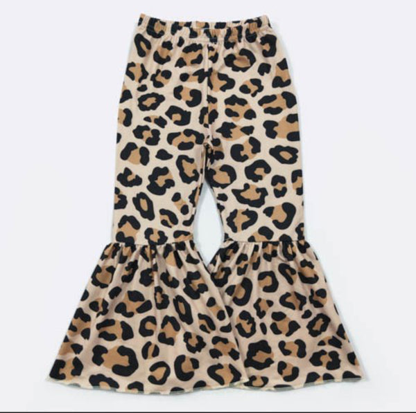 Girls Cheetah Elastic waist Flares