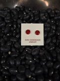 S/S Red Coral Dorothy Weha Zuni Handmade Earrings