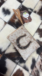 Medium Horse Shoe Cowhide Makeup Bag