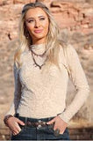 Cruel Denim Cream Burnout Mesh Shirt