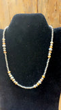 Orange and Sterling Silver 18” Necklace
