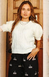 White Puff Sleeve Sweater Top