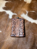 9 oz Leather covered flasks