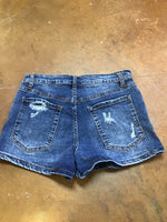 Sterling Kreek Distressed Denim Shorts - Dark Wash