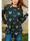 L&B Black Buffalo Printed Long Sleeve Top