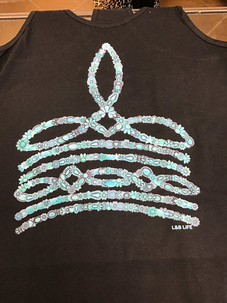 L&B Turquoise Boot Stitch Tank Top