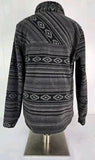 Cruel Denim Women’s Black and Gray Aztec Fleece Button Up Jacket