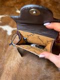 American Darling leather and cowhide crossbody