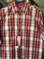 Panhandle Red Plaid Long Sleeve Pearl Snap