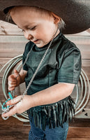 Kids Black Fringe Shirt