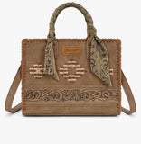 Wrangler Light Brown and Tan Aztec Crossbody Tote