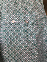 Panhandle Turquoise Patterned Long Sleeve Diamond Pearl Snap