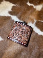 16 oz Leather covered flasks (multiple options)