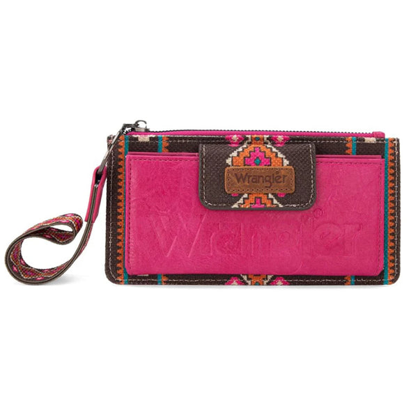 Wrangler Pink Aztec Wristlet Wallet