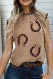 Brown horseshoe sweater vest!