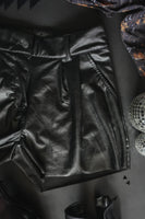 Two Fly Black Leather Shorts