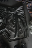 Two Fly Black Leather Shorts