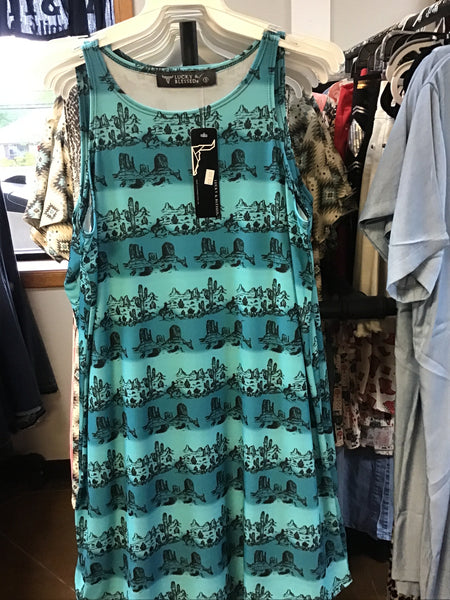 L&B Teal Western Plains Dress