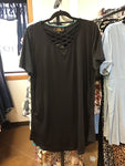 L&B Basic Black Crisscross Dress