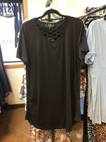 L&B Basic Black Crisscross Dress