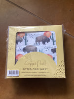 Copper Pearl Fitted Crib Sheet - Bison
