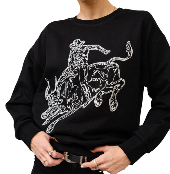 Women’s Bull Rider Embroidered Crewneck Sweatshirt
