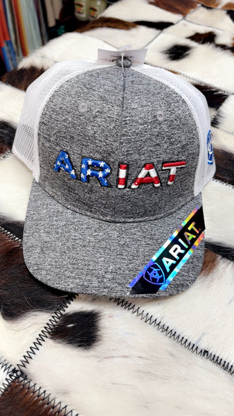 Ariat American Flag/ Heather Gray Hat