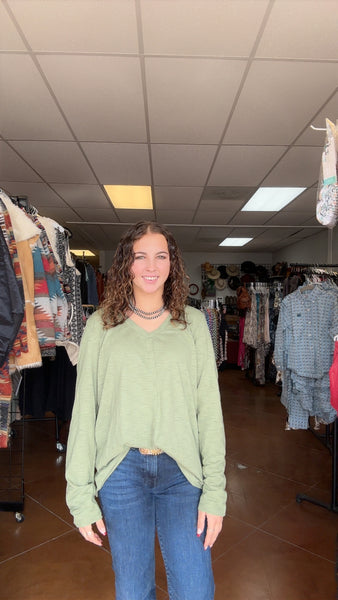 Lovesoft Sage Green Long Sleeve Shirt