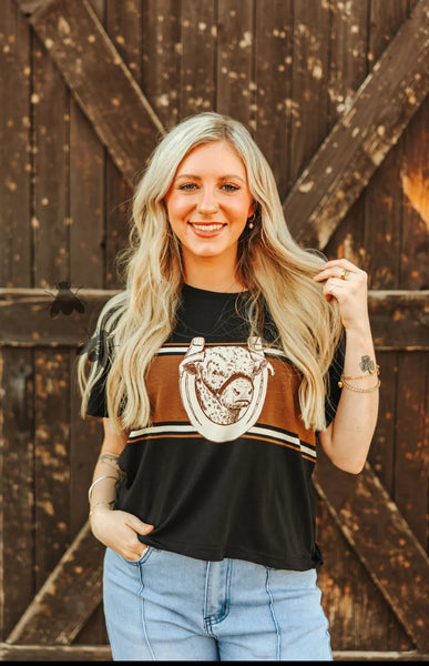 Black Hereford Cropped Tee