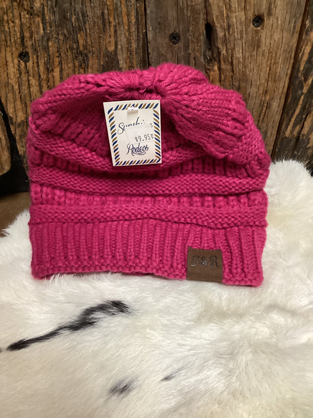 Sunshine and Rodeos Classic Ponytail Solid Color Beanie (Multiple Colors)