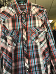 Rock & Roll Cowboy Red & Blue Long Sleeve Pearl Snap