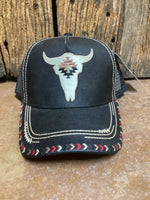 Cruel Denim Black Cowskull Hat