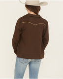 Kids Cruel Girls Brown Bootstitch Bomber Jacket