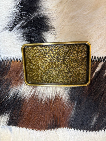 Square Brass Textured Belt Buckle